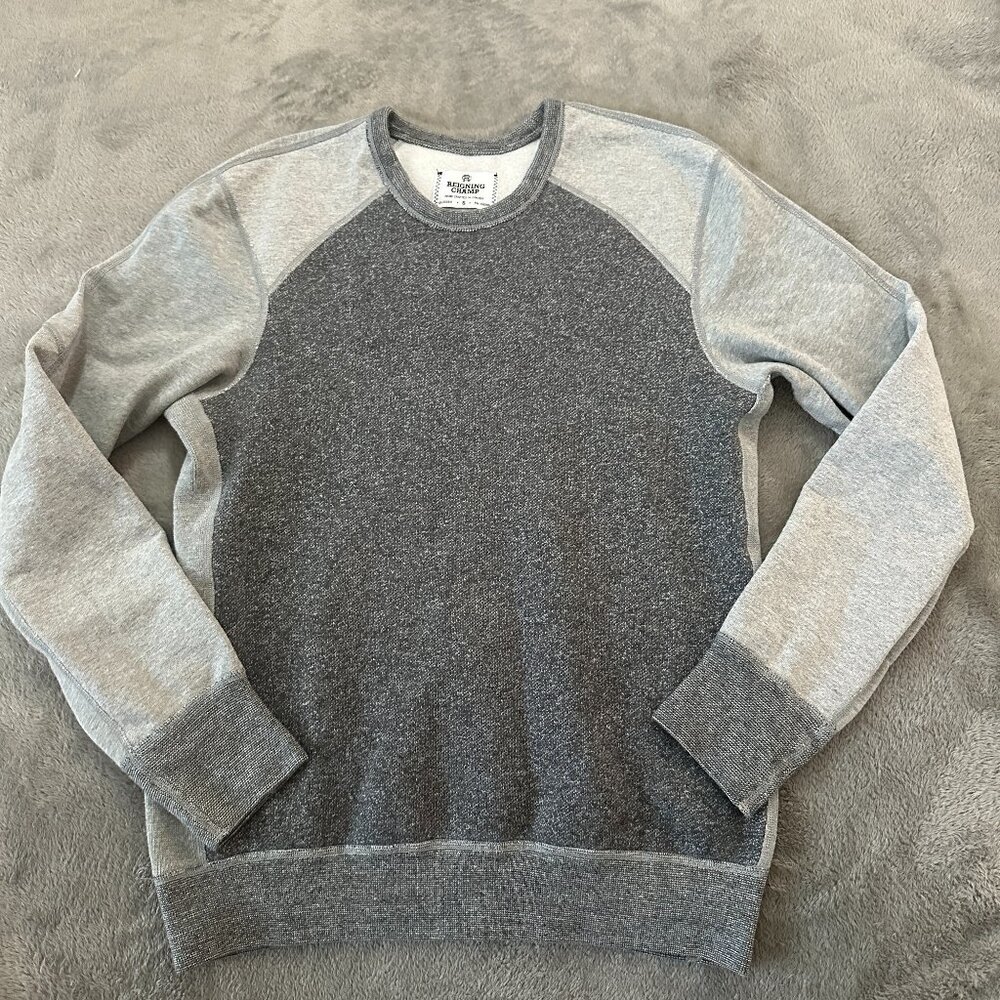 Reigning Champ Gray Raglan Crew Neck Sweatshirt Women's SMALL